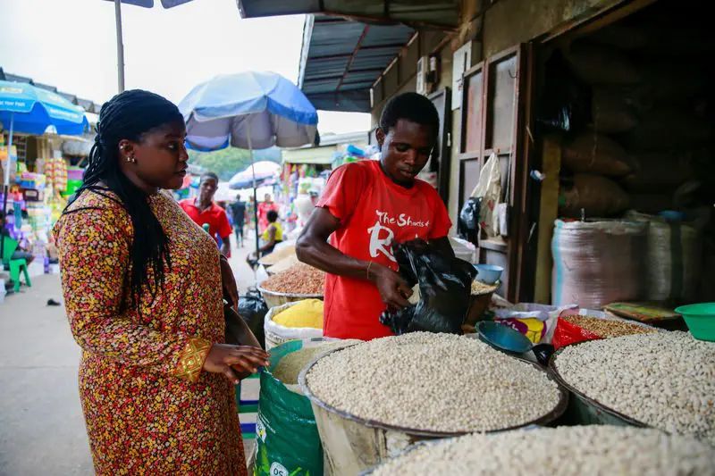 Transport vehicles at a Lagos market